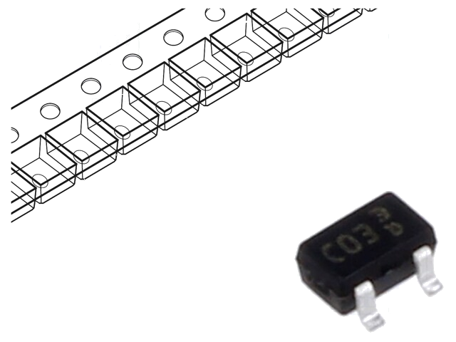 Diode: TVS netwerk; 26,5V; 3,7A; 170W; tweerichtings-,dubbel Diode: TVS netwerk; 26,5V; 3,7A; 170W; tweerichtings-,dubbel